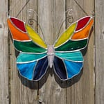 Rainbow Stained Glass Butterfly Mountain Woman Products