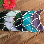 Stained Glass Crescent Moon Suncatchers by Mountain Woman Products