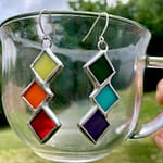 Stained Glass Rainbow Dangle Earrings Mountain Woman Products