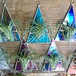 stained glass triangle air plant holder
