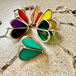 Anxiety Spinner Heart Keychains Rainbow Colors Mountain Woman Products