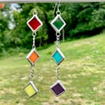 Multi Colored Stained Glass Lead Free Dangle Earrings Mountain Woman Products