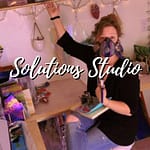 stained glass solutions studio coaching woman with glass tools Mountain Woman Products