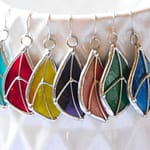 Stained Glass Peace Leaves in all colors hanging on pot Lead Free Mountain Woman Products