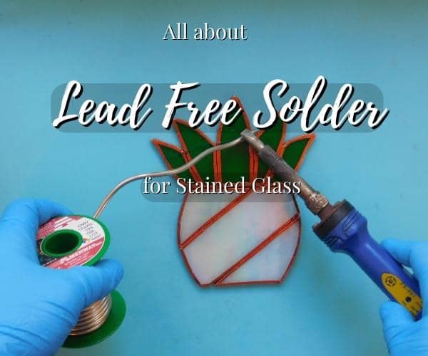 person working with lead free solder for stained glass art mountain woman products