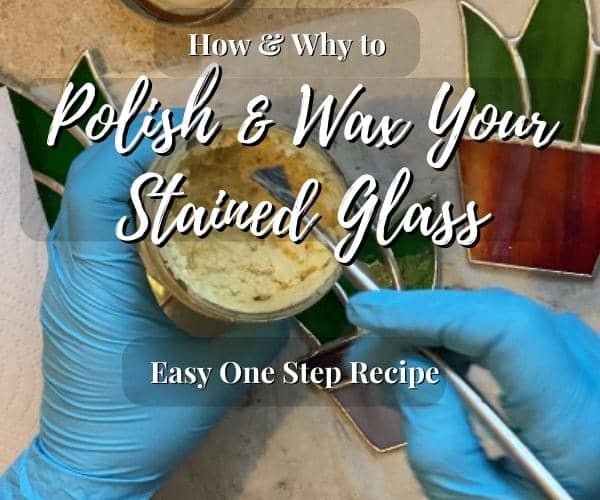 One Step Polish Wax for Stained Glass Gloved Hands using wax Mountain Woman Products