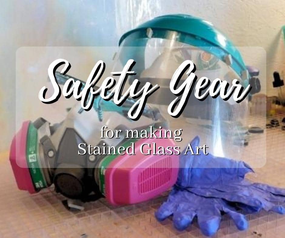 Stained Glass Safety Gear on Cutting Table Mountain Woman Products