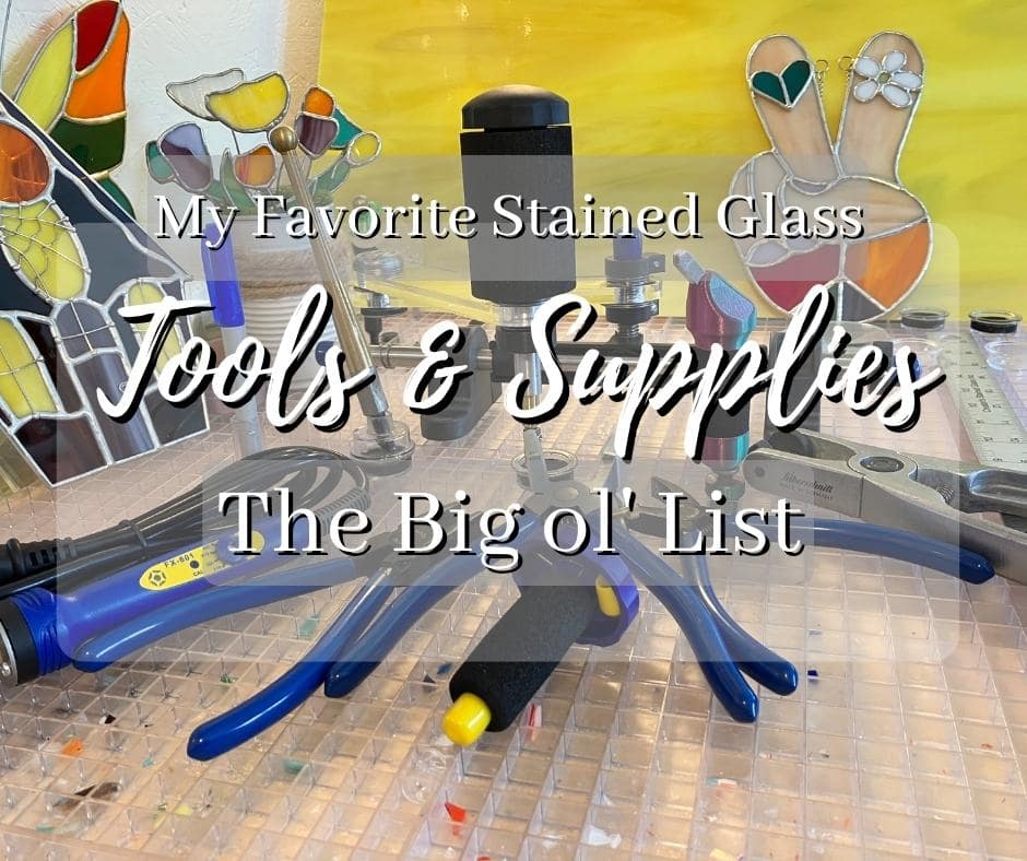 stained glass tools and supplies on waffle grid mountain woman products